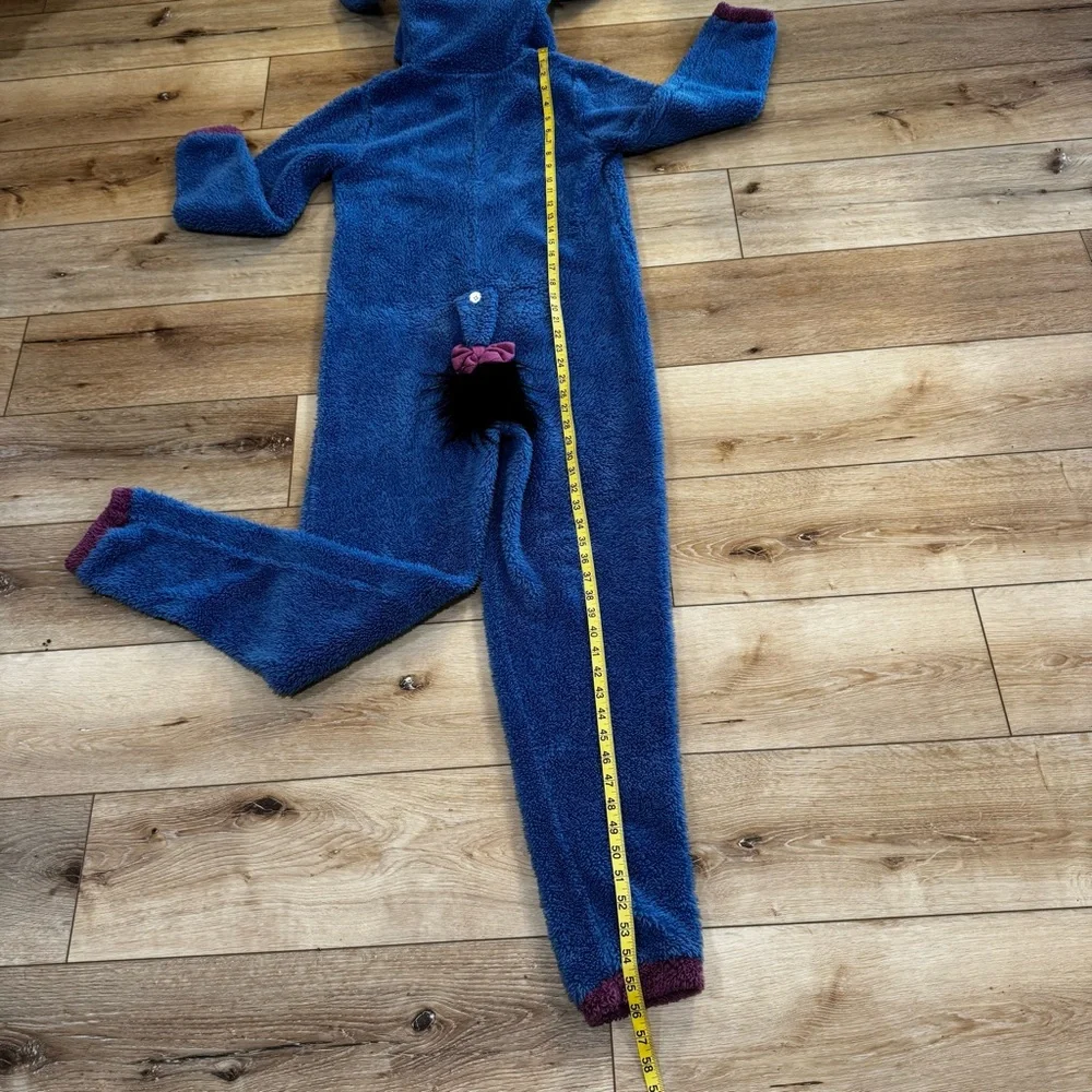Disney adult Eeyore onesie, blue purple pink, zip closure, hood ears & tail, XS. - Picture 9 of 11